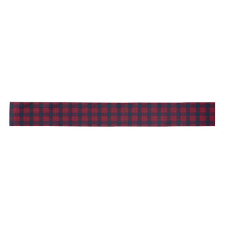 Burgundy and Blue Checkered Plaid Ribbon Satin Ribbon