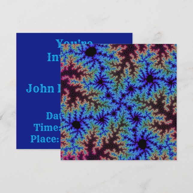 Burgundy and Blue Speckle Invitation (Front/Back)
