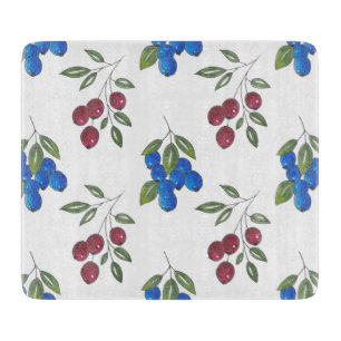 Burgundy and Blueberries Pattern Cutting Board