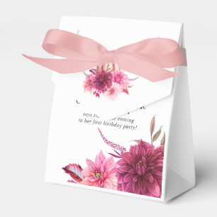 Burgundy and Blush Autumn Fall Pumpkin Birthday Favor Box