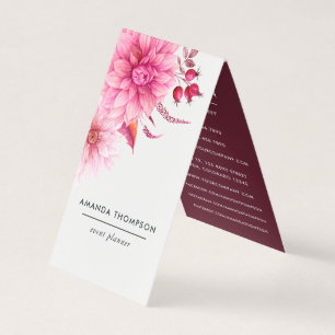 Burgundy and Blush Watercolor Floral Business Card