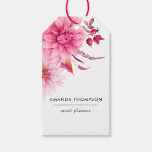 Burgundy and Blush Watercolor Floral Gift Tags