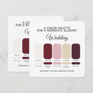 Burgundy and Blush Wedding Colour Palette Card