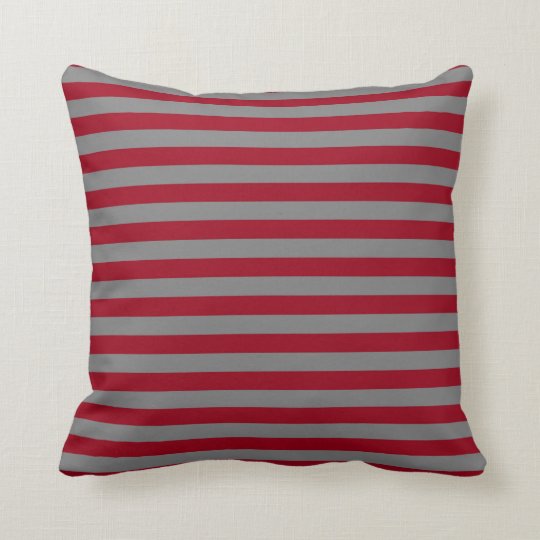 Burgundy and Charcoal Grey Stripes Throw Pillow Zazzle.ca