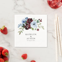 burgundy and dusty blue floral wedding