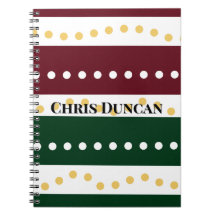 Burgundy and Emerald Golden Polka Dots Christmas