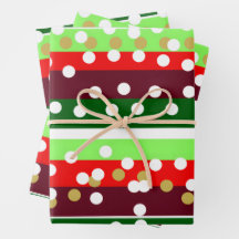 Burgundy and Emerald Golden Polka Dots Christmas