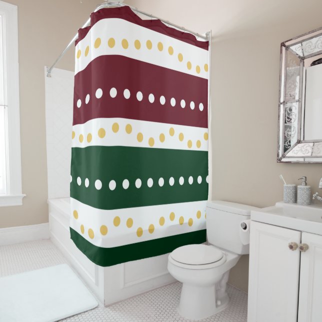 Burgundy and Emerald Stripes Polka Dots Christmas  (In Situ)