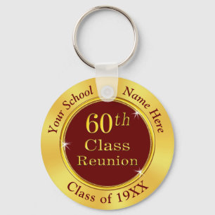 Burgundy and Gold, 60th Class Reunion Favours Keychain