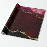 Burgundy and Gold Agate Wrapping Paper<br><div class="desc">Burgundy and faux gold glitter agate stone wrapping paper.</div>