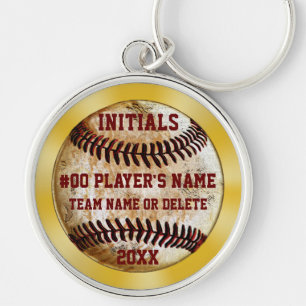 Burgundy and Gold Baseball Team Gifts, Your Keychain
