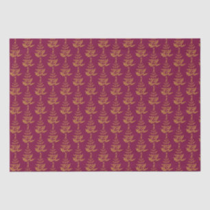 Burgundy and Gold Christmas Tree Tissue Paper