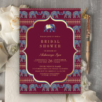 Burgundy and Gold Elephant Indian Bridal Shower