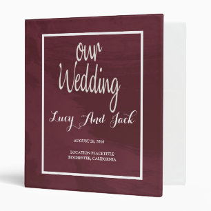 Burgundy and Gold Glitter Pocket Binder