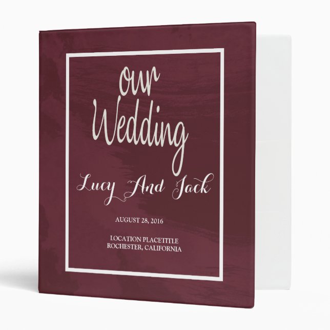 Burgundy and Gold Glitter Pocket Binder (Front/Inside)