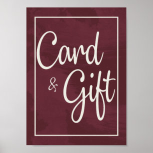 Burgundy and Gold Glitter Pocket Cards &Gifts Poster