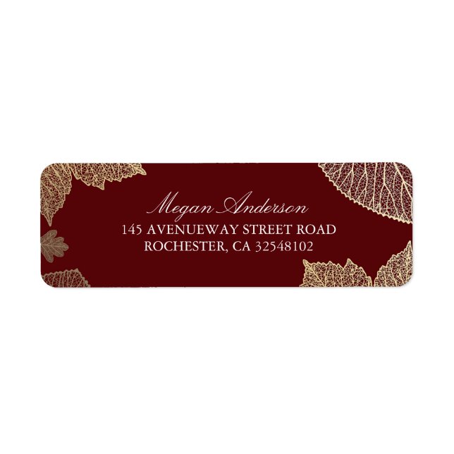 Burgundy and Gold Leaves Fall Wedding (Front)