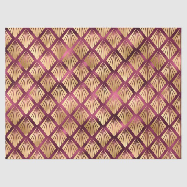 Burgundy and Gold Leopard Series Design 15 Tissue Paper (Front)
