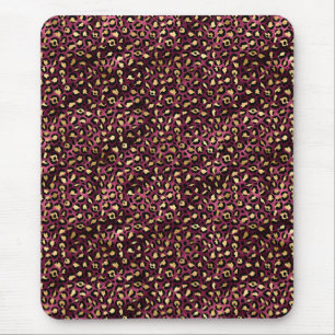 Burgundy and Gold Leopard Series Design 1 Mouse Pad