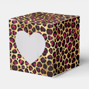 Burgundy and Gold Leopard Series Design 2 Favor Box