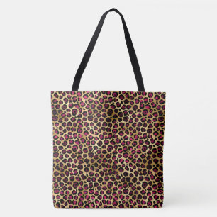 Burgundy and Gold Leopard Series Design 2 Tote Bag