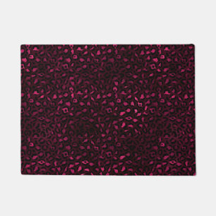 Burgundy and Gold Leopard Series Design 3 Doormat