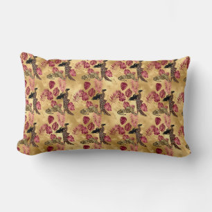 Burgundy and Gold Leopard Series Design 4 Lumbar Pillow