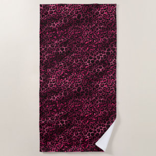 Burgundy and Gold Leopard Series Design 9 Beach Towel