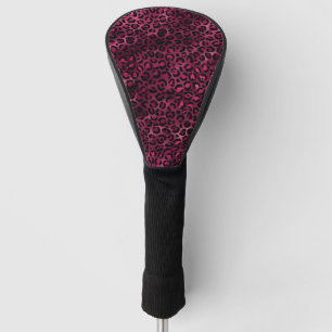 Burgundy and Gold Leopard Series Design 9 Golf Head Cover