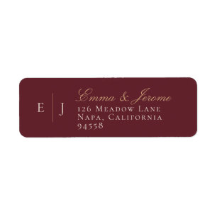 Burgundy and Gold Monogram Vineyard Wedding 