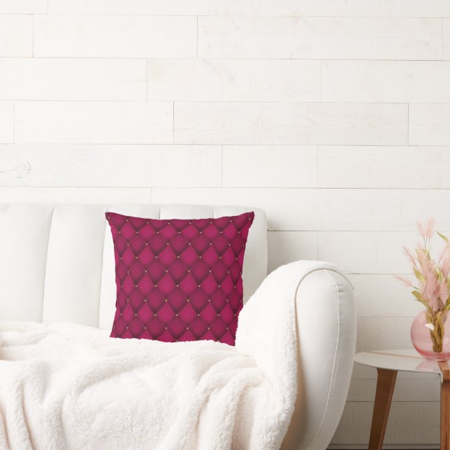 Burgundy and Gold  Throw Pillow (Couch)