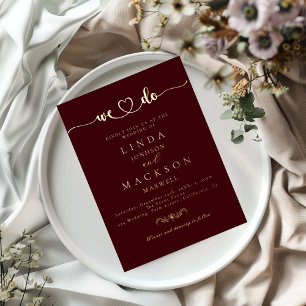 Burgundy And gold Wedding We do 