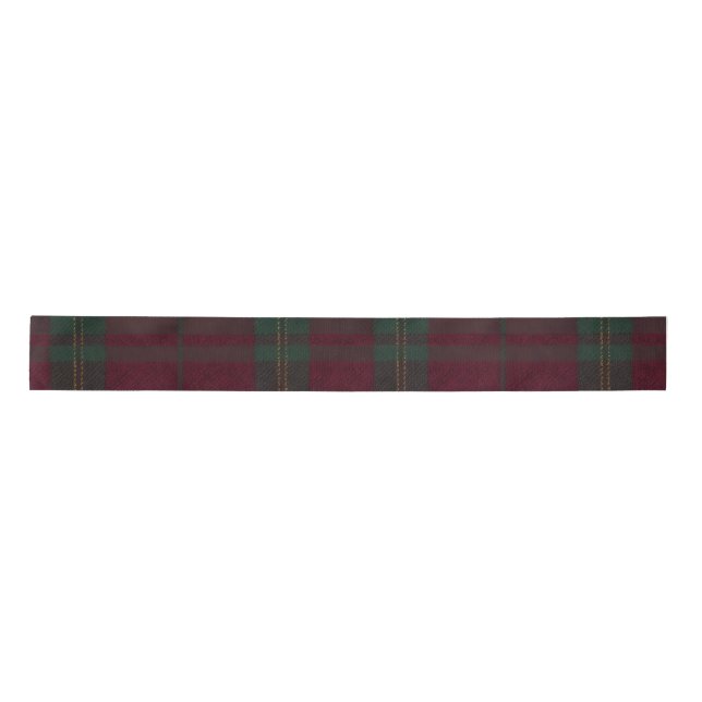 Burgundy and Green Plaid Tartan Ribbon Satin Ribbon (Front)