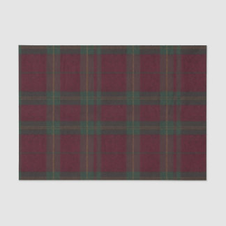 Burgundy and Green Plaid Tartan Tissue Paper