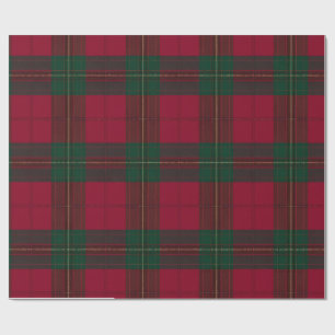 Burgundy and Green Plaid Tartan Wrapping Paper