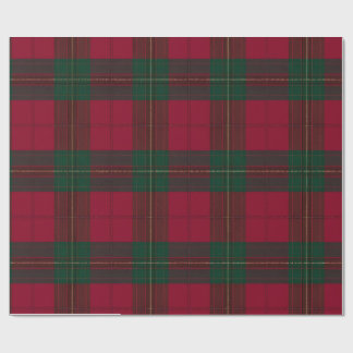 Burgundy and Green Plaid Tartan Wrapping Paper