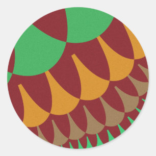 Burgundy and Green Scales Classic Round Sticker