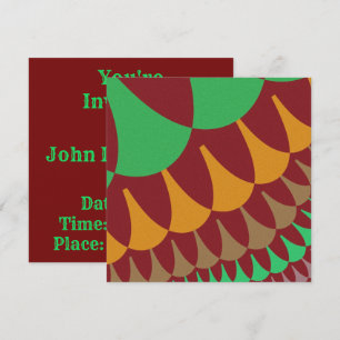 Burgundy and Green Scales Invitation