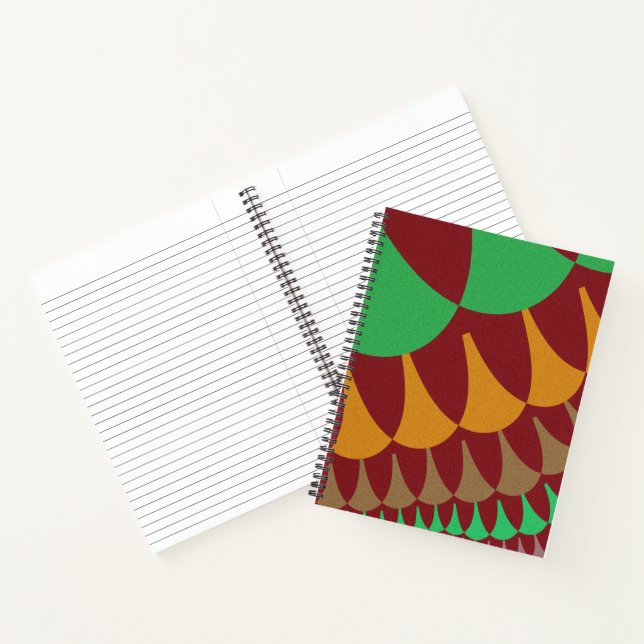 Burgundy and Green Scales Notebook (Inside)