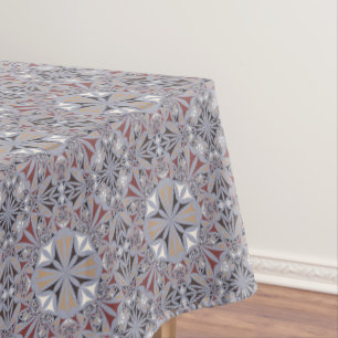 Burgundy and Grey Elegant Pattern Tablecloth