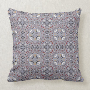 Burgundy and Grey Elegant Pattern Throw Pillow