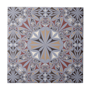 Burgundy and Grey Elegant Pattern Tile
