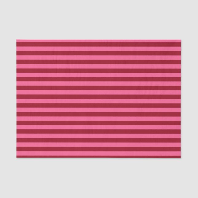 Burgundy and Hot Pink Stripes Tissue Paper (Front)