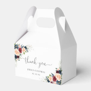Burgundy and Navy Baby Shower Favour Box