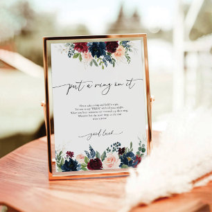Burgundy and Navy Put A Ring On It Sign