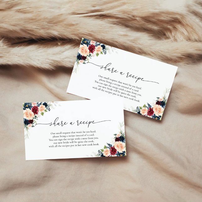 Burgundy and Navy Recipe Request Card (Creator Uploaded)