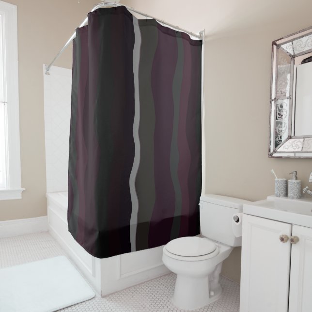 Burgundy and Olive Wavey Stripes (In Situ)