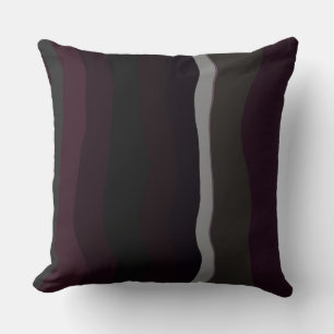 Burgundy and Olive Wavey Stripes Throw Pillow