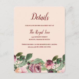 Burgundy and Peach Floral Watercolor Enclosure