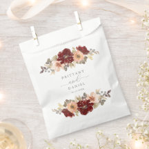 Burgundy and Peach Floral Wedding